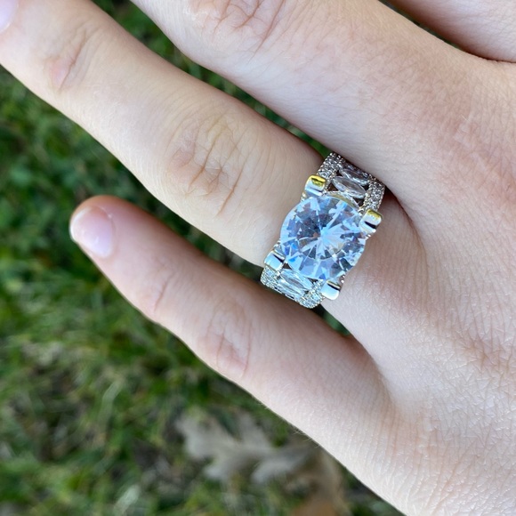 New 925 Silver Wedding Ring Sapphire Size 6-10 - Picture 4 of 11